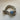 Antique Mid Silver Chain Ring with Oval Blue Sapphire