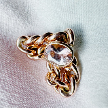 Oval Morganite Chain Ring