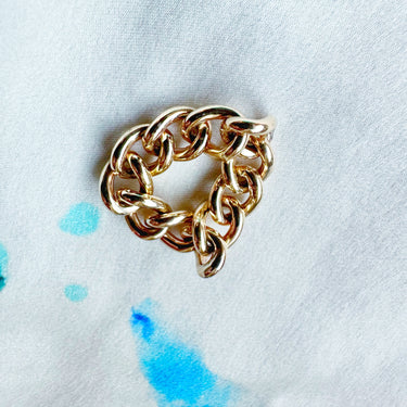 Vintage Yellow Chain Ring (Fits UK J.5-K.5 / US 5.25-5.75)