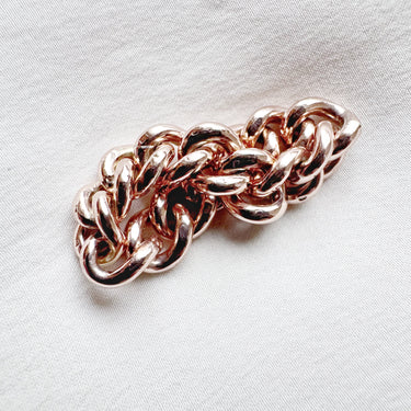 Chunky Antique Rose Gold Chain Ring - Size UK O.5 / US 7.25 - 8.32g
