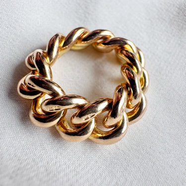 Chunky Antique 18ct Chain Ring 18ct - Size UK G-H / US 3.75-4.25