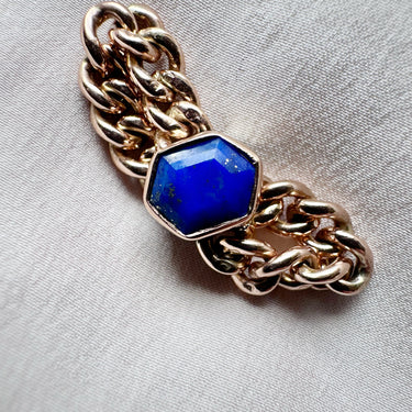 Lapis Lazuli Chain Ring - Size P - Q