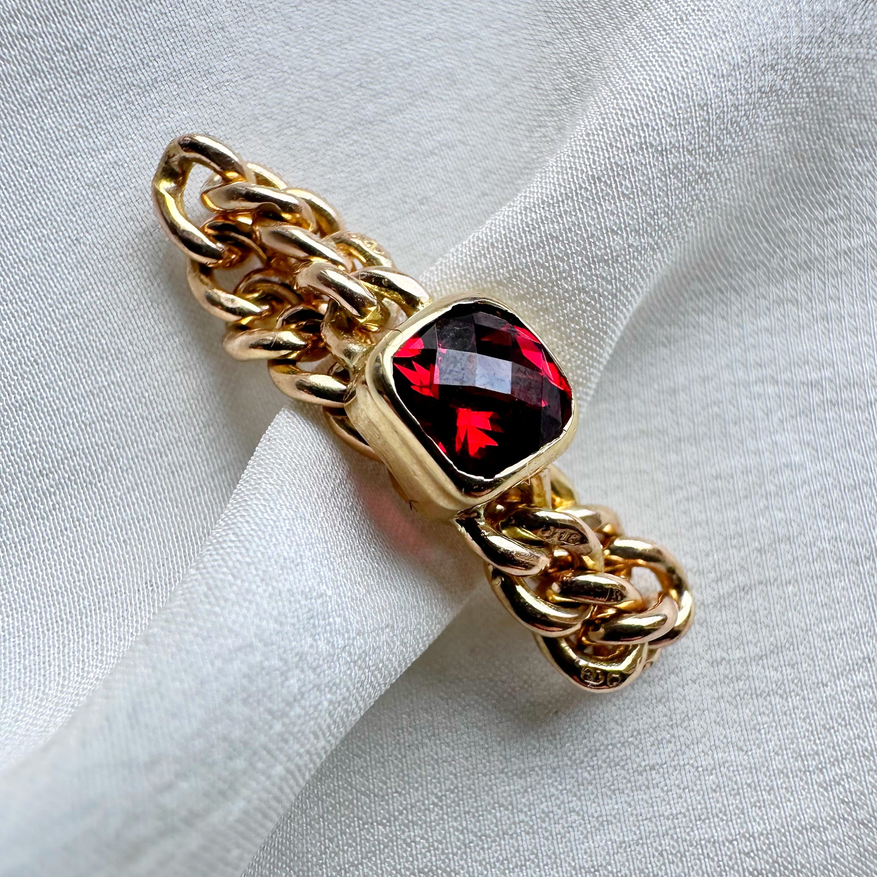 Deep Red Garnet Chain Ring – The Piece London