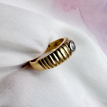 Ribbed Bezel Set Diamond Ring