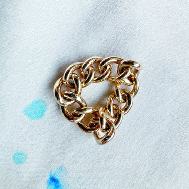 Vintage Yellow Chain Ring (Fits UK J.5-K.5 / US 5.25-5.75)