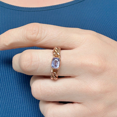 Lilac Sapphire East-West Chain Ring