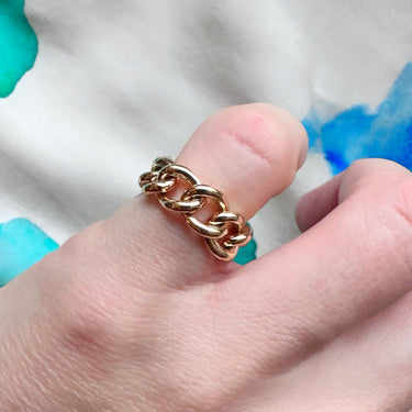 Vintage Yellow Chain Ring (Fits UK F-G / US 3.25-3.75)