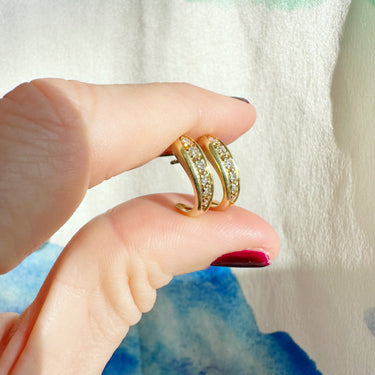 Chunky 14ct & Diamond Earrings