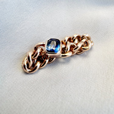 Deep Blue Sapphire Chain Ring