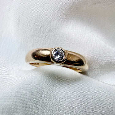 Chunky Bezel Solitaire Ring