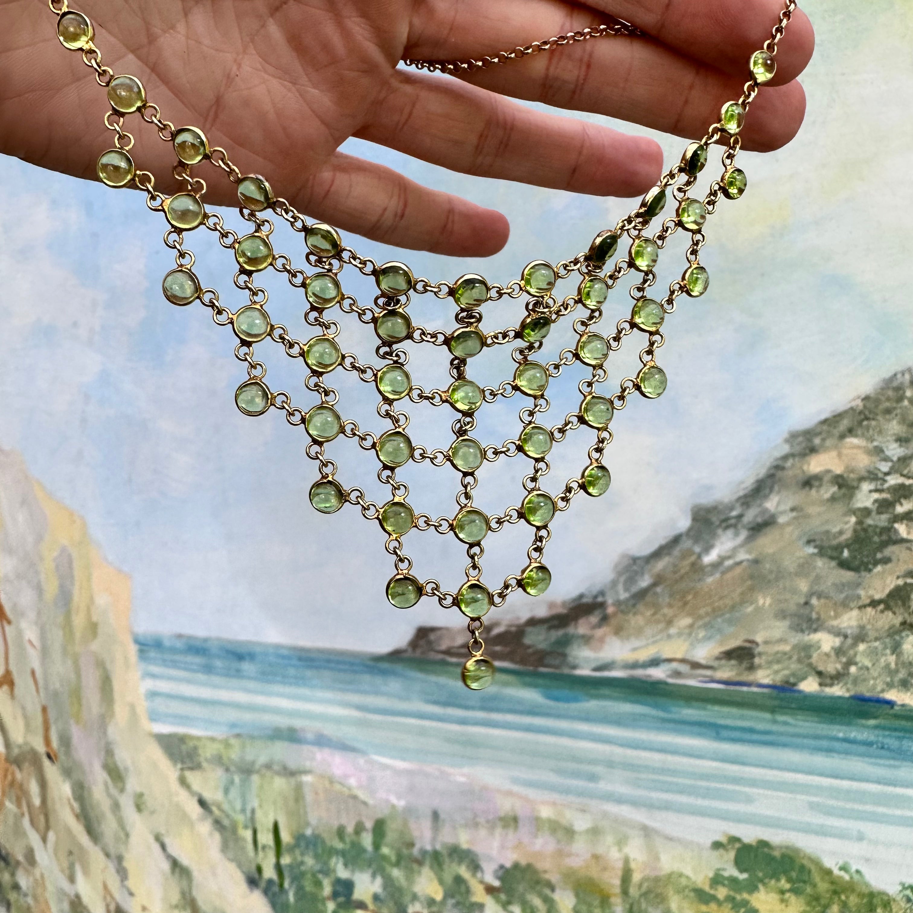 Statement sales peridot necklace