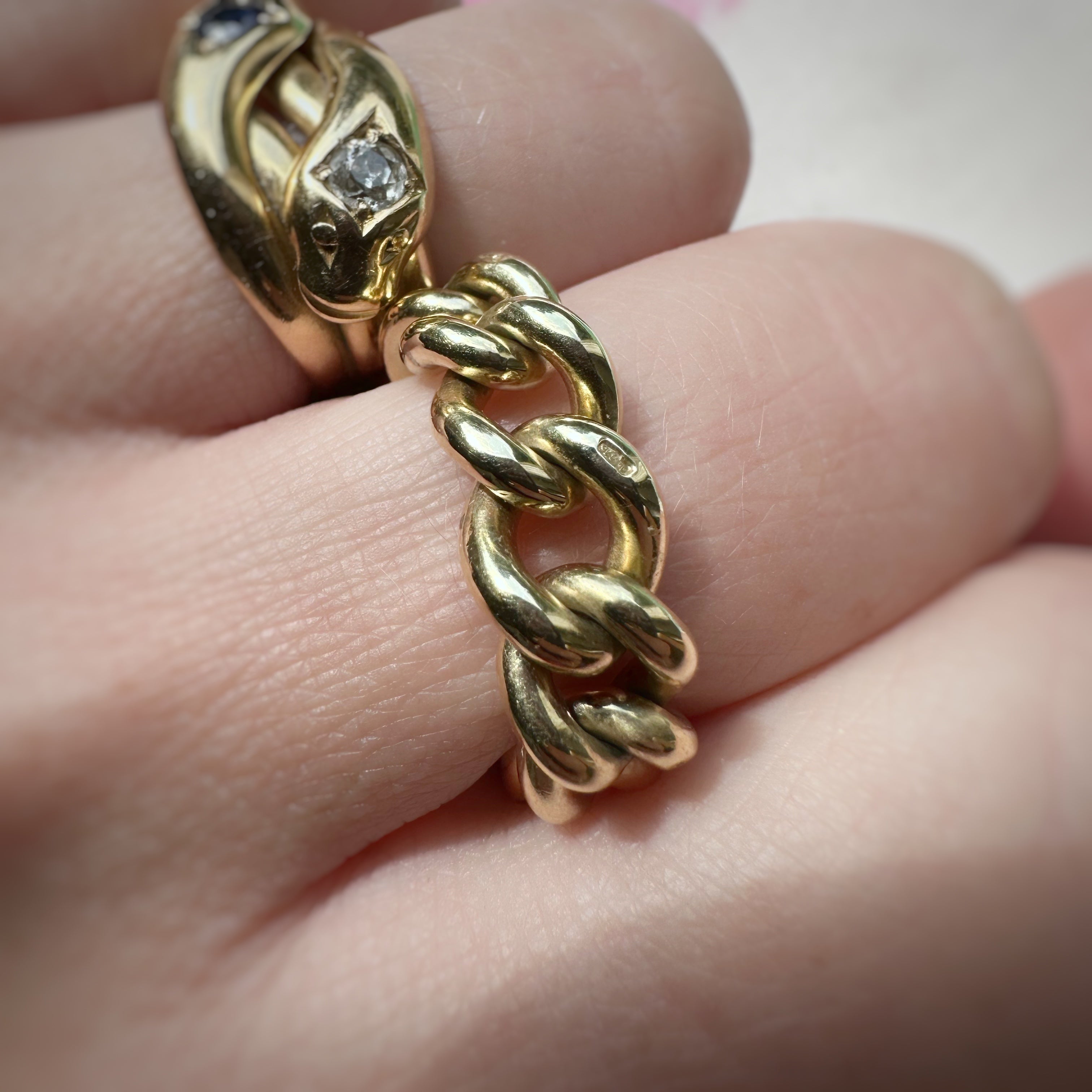 Chunky Vintage Chain Ring in Yellow Gold – The Piece London