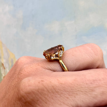 Exceptional Imperial Topaz Pear Cut Ring