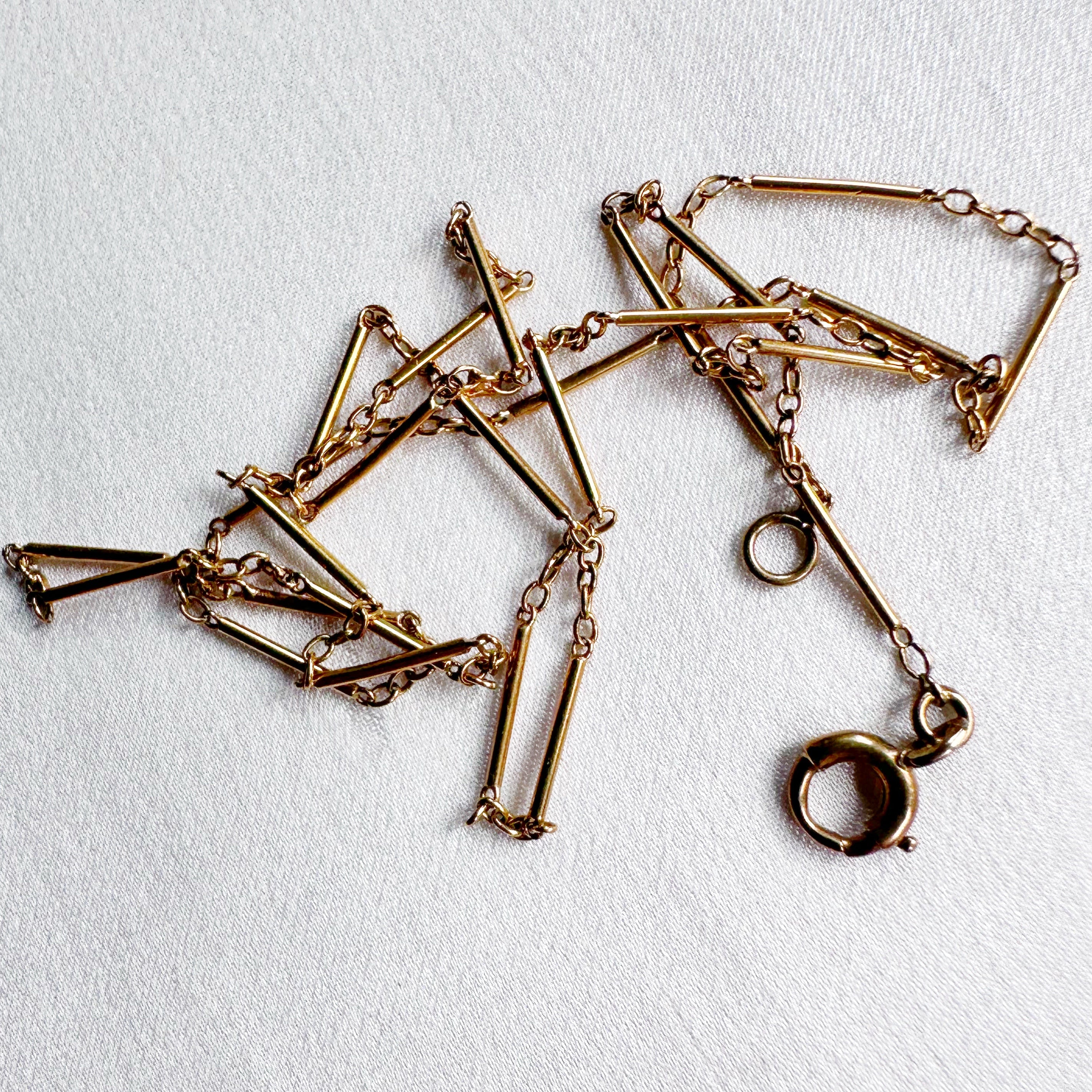 Record Bar Chain Dainty Antique 18ct Trace & Bar Chain – The Piece London