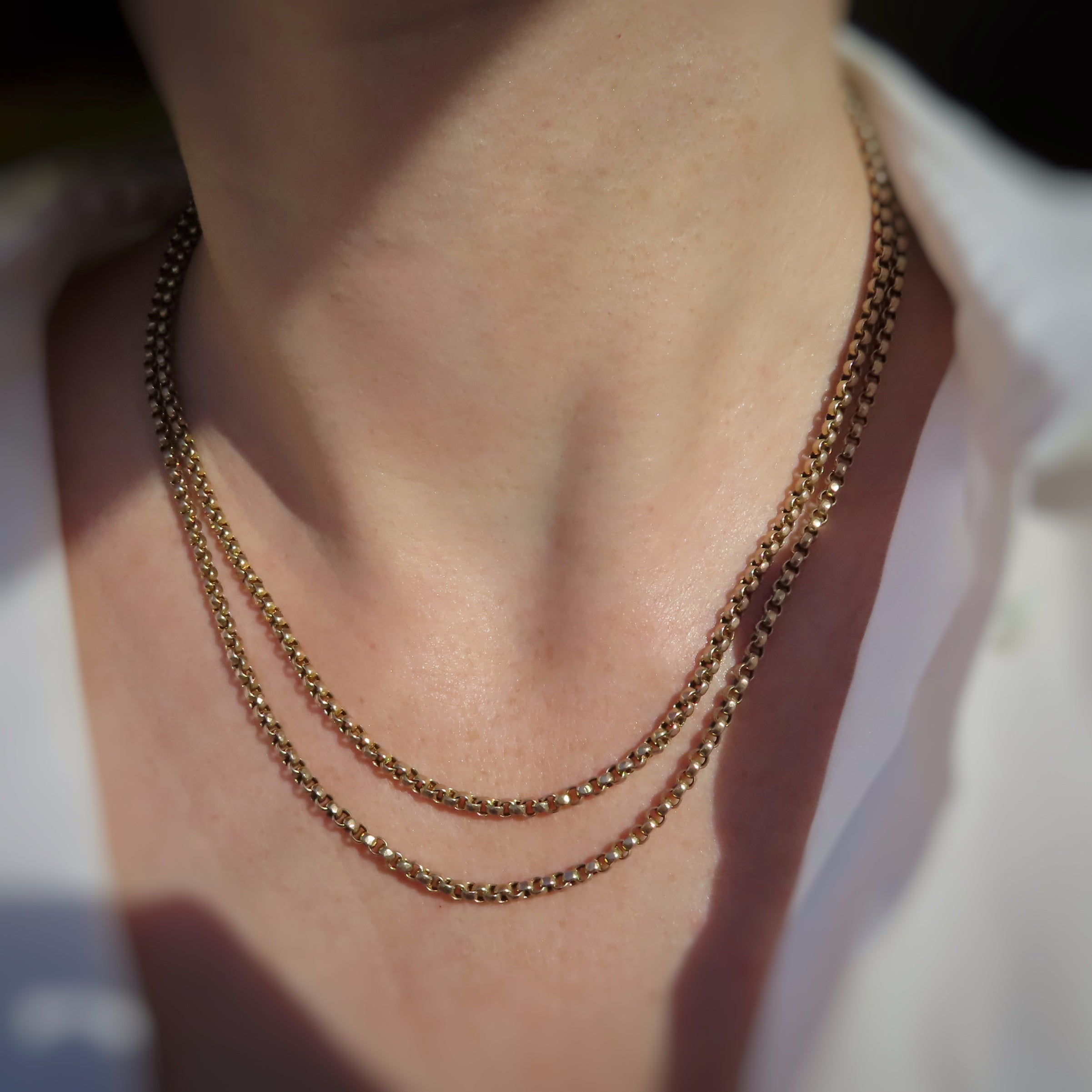 tiered antique chain antique double row chain faceted belcher
