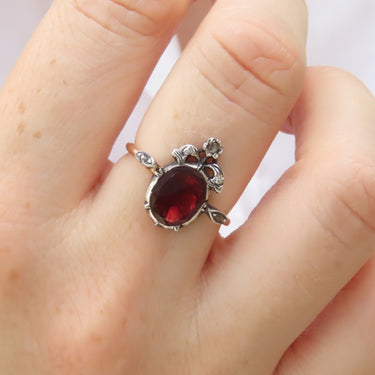 Georgian Style Crowned Heart Ring (Reproduction)
